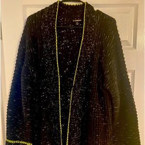 Black neon green trim cardigan